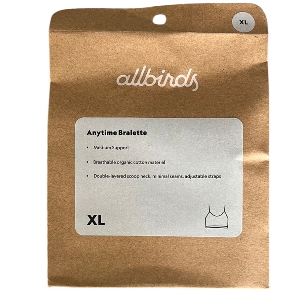 NEW Allbirds Anytime Bralette Light Grey Medium Support Size XL - Picture 3 of 4